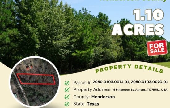 Contract for Sale – 1.10 acres in Henderson County, Texas – $21,900