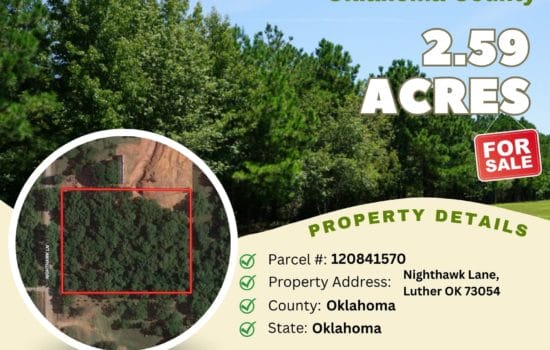 For Sale – 2.59 acres in Oklahoma County, Oklahoma – $29,500