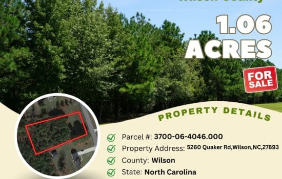 Contract for Sale – 1.06 acres in Wilson County, North Carolina – $29,900
