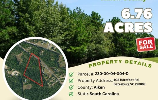 Contract for Sale – 6.76 acres in Aiken County, South Carolina – $45,900 (D)
