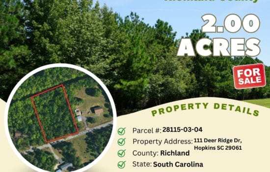 Contract for Sale – 2.00 acres in Richland County, South Carolina – $39,700