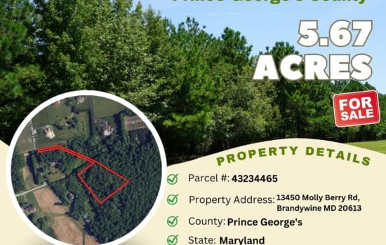 Contract for Sale – 5.67 acres in Prince George’s County, Maryland – $104,900