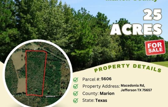 Contract for Sale – 25 acres in Marion County, Texas – $129,900