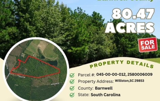 Contract for Sale – 80.47 acres in Barnwell County, South Carolina – $295,500