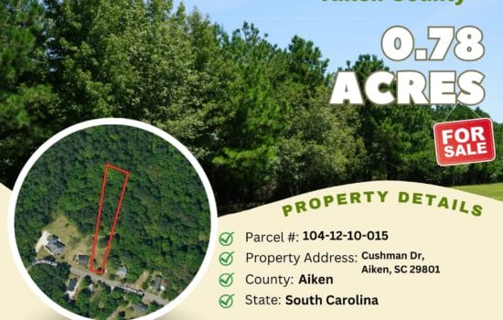For Sale – 0.78 acres in Aiken County, South Carolina – $14,000