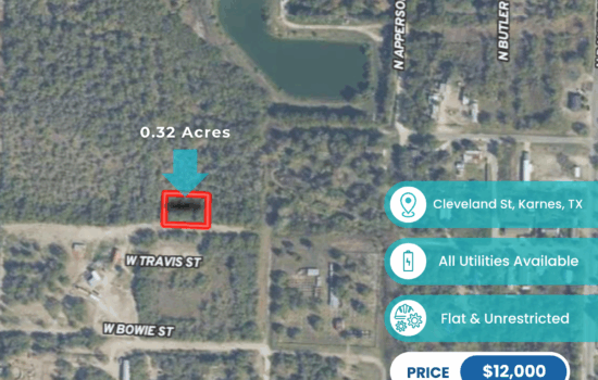0.32 Acres in Cleveland St, Karnes, TX – $12,000